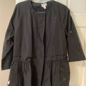 Women's Black Peplum Jacket with Bracelet Sleeves